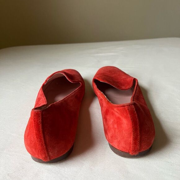 J. Crew Red Suede Cecile Smoking Slippers Women's Size 7 Minimalist Flats - Picture 5 of 8